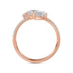 LADIES RING 1 1/4CT ROUND/PEAR DIAMOND 18K ROSE GOLD - Image 2