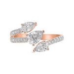 LADIES RING 1 1/4CT ROUND/PEAR DIAMOND 18K ROSE GOLD - Image 5