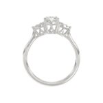 LADIES RING 1 1/8CT ROUND/OVAL DIAMOND 14K WHITE GOLD (CENTER STONE OVAL DIAMOND 1CT ) - Image 2