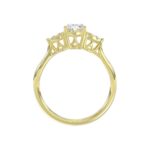 LADIES RING 1 1/8CT ROUND/OVAL DIAMOND 14K YELLOW GOLD (CENTER STONE OVAL DIAMOND 1CT ) - Image 2