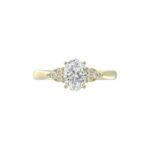 LADIES RING 1 1/8CT ROUND/OVAL DIAMOND 14K YELLOW GOLD (CENTER STONE OVAL DIAMOND 1CT ) - Image 5