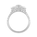 LADIES RING 1 3/4CT OVAL/PRINCESS/ROUND DIAMOND 14K WHITE GOLD ( CENTER STONE OVAL DIAMOND 1CT ) - Image 2