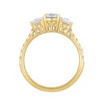 LADIES RING 1 3/4CT OVAL/PRINCESS/ROUND DIAMOND 14K YELLOW GOLD ( CENTER STONE OVAL DIAMOND 1CT ) - Image 2