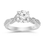 LADIES RING 1 3/4CT ROUND DIAMOND 14K WHITE GOLD (CENTER STONE ROUND DIAMOND 1 1/2CT )