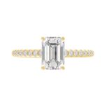 LADIES RING 1 3/4CT ROUND/EMERALD DIAMOND 14K YELLOW GOLD (CENTER STONE EMERALD DIAMOND 1 1/2CT ) - Image 4