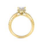 LADIES RING 2 1/2CT ROUND/BAGUETTE/EMERALD DIAMOND 14K YELLOW GOLD (CENTER STONE EMERALD DIAMOND 2.00CT) - Image 2