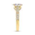 LADIES RING 2 1/2CT ROUND/BAGUETTE/OVAL DIAMOND 14K YELLOW GOLD (CENTER STONE OVAL DIAMOND 2.00CT) - Image 2