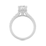 LADIES RING 2 1/2CT ROUND/EMERALD DIAMOND 14K WHITE GOLD (CENTER STONE EMERALD DIAMOND 2CT ) - Image 2