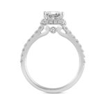 LADIES RING 2 1/2CT ROUND/EMERALD DIAMOND 14K WHITE GOLD (CENTER STONE EMERALD DIAMOND 2CT ) - Image 2