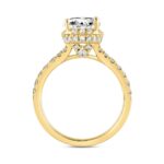LADIES RING 2 3/4CT ROUND/OVAL DIAMOND 14K YELLOW GOLD (CENTER STONE OVAL DIAMOND 2CT ) - Image 2