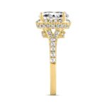 LADIES RING 2 3/4CT ROUND/OVAL DIAMOND 14K YELLOW GOLD (CENTER STONE OVAL DIAMOND 2CT ) - Image 3