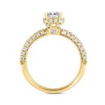 LADIES RING 2 3/4CT ROUND/OVAL DIAMOND 14K YELLOW GOLD (CENTER STONE OVAL DIAMOND 2CT ) - Image 2