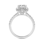 LADIES RING 2 3/4CT ROUND/PEAR DIAMOND 14K WHITE GOLD (CENTER STONE PEAR DIAMOND 2CT ) - Image 2