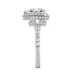 LADIES RING 2 3/4CT ROUND/PEAR DIAMOND 14K WHITE GOLD (CENTER STONE PEAR DIAMOND 2CT ) - Image 3