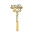 LADIES RING 2 3/4CT ROUND/PEAR DIAMOND 14K YELLOW GOLD (CENTER STONE PEAR DIAMOND 2CT ) - Image 3