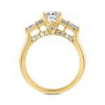 LADIES RING 2 3/4CT ROUND/PEAR/OVAL DIAMOND 14K YELLOW GOLD (CENTER STONE OVAL DIAMOND 2.00CT) - Image 3