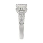 LADIES RING 2 3/4CTROUND/BAGUETTE/EMERALD DIAMOND 14K WHITE GOLD (CENTER STONE EMERALD DIAMOND 2.00CT ) - Image 5