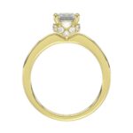 LADIES RING 2 3/4CTROUND/BAGUETTE/EMERALD DIAMOND 14K YELLOW GOLD (CENTER STONE EMERALD DIAMOND 2.00CT ) - Image 2