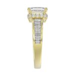 LADIES RING 2 3/4CTROUND/BAGUETTE/EMERALD DIAMOND 14K YELLOW GOLD (CENTER STONE EMERALD DIAMOND 2.00CT ) - Image 5