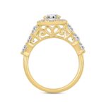 LADIES RING 2 3/8CT ROUND/PRINCESS DIAMOND 14K YELLOW GOLD (CENTER STONE OVAL DIAMOND 1 1/4CT ) - Image 2