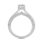 LADIES RING 2 7/8CT ROUND/BAGUETTE/PRINCESS/OVAL DIAMOND 14K WHITE GOLD (CENTER STONE OVAL DIAMOND 1 1/2CT) - Image 2