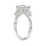 LADIES RING 2CT ROUND/EMERALD DIAMOND 14K WHITE GOLD (CENTER STONE EMERALD DIAMOND 1CT ) - Image 3