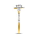 LADIES RING 2CT ROUND/PEAR DIAMOND 14K YELLOW GOLD (CENTER STONE ROUND DIAMOND 1CT ) - Image 3