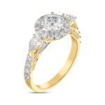 LADIES RING 2CT ROUND/PEAR DIAMOND 14K YELLOW GOLD (CENTER STONE ROUND DIAMOND 1CT ) - Image 5
