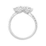 LADIES RING 2CT ROUND/PRINCESS DIAMOND 14K WHITE GOLD - Image 2