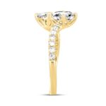 LADIES RING 2CT ROUND/PRINCESS DIAMOND 14K YELLOW GOLD - Image 3