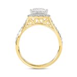 LADIES RING 2CT ROUND/PRINCESS DIAMOND 14K YELLOW GOLD (CENTER STONE PRINCESS DIAMOND 1 1/2CT ) - Image 2