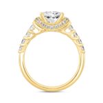 LADIES RING 2CT ROUND/PRINCESS DIAMOND 14K YELLOW GOLD (CENTER STONE PRINCESS DIAMOND 1 1/2CT ) - Image 2