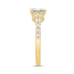 LADIES RING 2CT ROUND/PRINCESS DIAMOND 14K YELLOW GOLD (CENTER STONE PRINCESS DIAMOND 1 1/2CT ) - Image 3