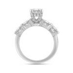 LADIES RING 3 1/4CT ROUND/EMERALD DIAMOND 14K WHITE GOLD (CENTER STONE EMERALD DIAMOND 2.00CT) - Image 3