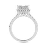 LADIES RING 3 3/4CT ROUND/PRINCESS DIAMOND 14K WHITE GOLD (CENTER STONE PRINCEESS DIAMOND 3CT ) - Image 2