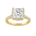 LADIES RING 3 3/4CT ROUND/PRINCESS DIAMOND 14K YELLOW GOLD (CENTER STONE PRINCESS DIAMOND 3.00CT)