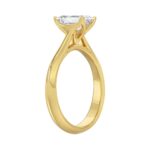 LADIES SOLITAIRE RING 1 1/2CT EMERALD DIAMOND 14K YELLOW GOLD - Image 3