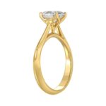 LADIES SOLITAIRE RING 1 1/2CT OVAL DIAMOND 14K YELLOW GOLD - Image 3