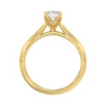 LADIES SOLITAIRE RING 1 1/2CT RADIANT DIAMOND 14K YELLOW GOLD - Image 2
