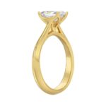LADIES SOLITAIRE RING 1 1/2CT RADIANT DIAMOND 14K YELLOW GOLD - Image 3