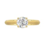 LADIES SOLITAIRE RING 1.00CT ROUND DIAMOND 18K YELLOW GOLD - Image 4