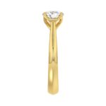 LADIES SOLITAIRE RING 1.00CT ROUND DIAMOND 18K YELLOW GOLD - Image 5
