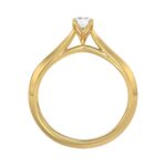LADIES SOLITAIRE RING 1/2CT EMERALD DIAMOND 18K YELLOW GOLD - Image 2