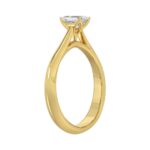 LADIES SOLITAIRE RING 1/2CT EMERALD DIAMOND 18K YELLOW GOLD - Image 3