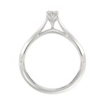 LADIES SOLITAIRE RING 1/2CT OVAL DIAMOND 18K WHITE GOLD - Image 2
