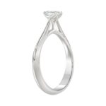 LADIES SOLITAIRE RING 1/2CT OVAL DIAMOND 18K WHITE GOLD - Image 3