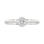 LADIES SOLITAIRE RING 1/2CT OVAL DIAMOND 18K WHITE GOLD - Image 5