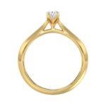 LADIES SOLITAIRE RING 1/2CT PEAR DIAMOND 14K YELLOW GOLD - Image 2