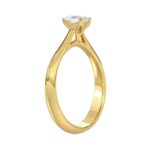 LADIES SOLITAIRE RING 1/2CT PEAR DIAMOND 14K YELLOW GOLD - Image 3