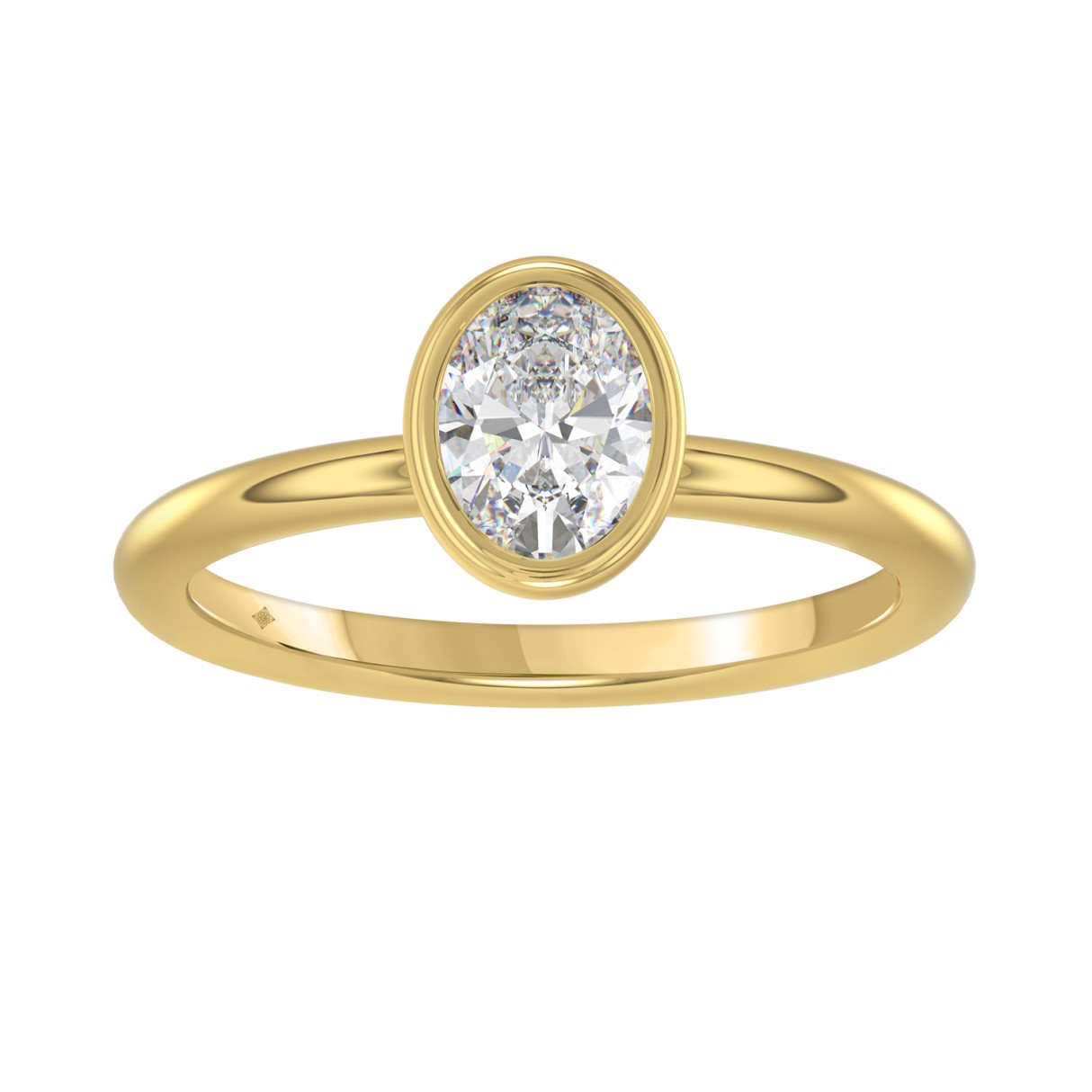 LADIES SOLITAIRE RING 1CT OVAL DIAMOND 14K YELLOW GOLD (CENTER STONE OVAL DIAMOND 1CT ) - Image 1